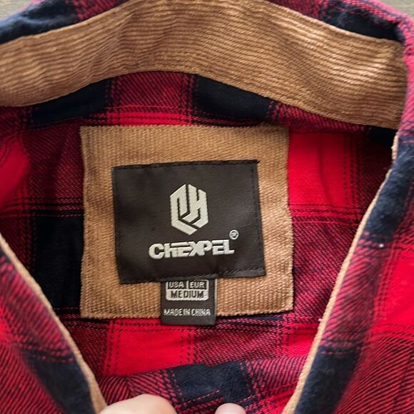 CHEXPEL Mens Flannel Shirts Long Sleeve Casual Button Down Plaid 100% Cotton - Picture 9 of 15